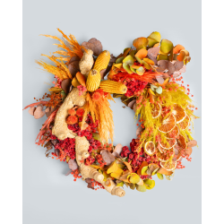 Dried Flower Wreath in Orange Tones