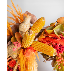 Dried Flower Wreath in Orange Tones