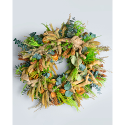 Dried Flower Wreath in Green Tones