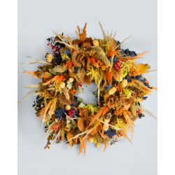 Dried Flower Wreath in Ocher Tones