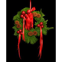 Classic Green & Red Christmas Wreath