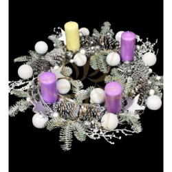 Corona de Adviento Blanca Navidad